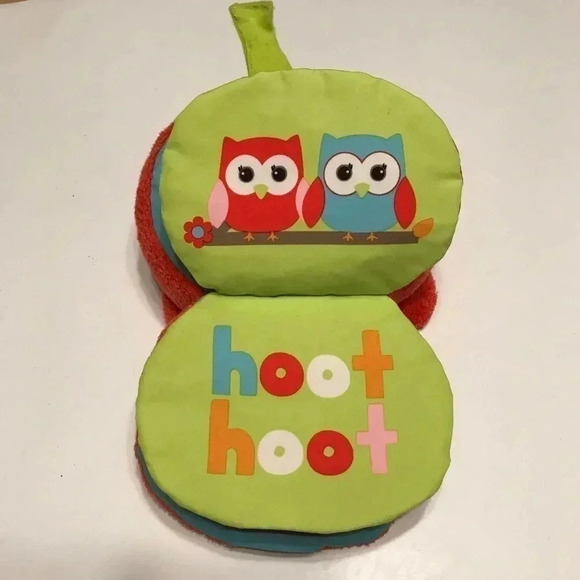 Baby Starters Soft Crinkle Cloth Book Pink Owl - Picture 4 of 11